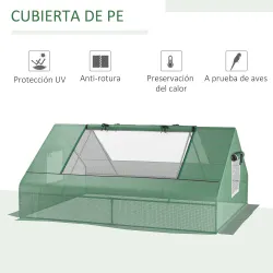 Invernadero Pequeño para Cultivo con 4 Ventanas Enrollables Marco de Acero y Cubierta PE Anti-UV 180x140x80 cm V... - Ogal.Es
