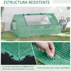 Invernadero Pequeño para Cultivo con 4 Ventanas Enrollables Marco de Acero y Cubierta PE Anti-UV 180x140x80 cm V... - Ogal.Es