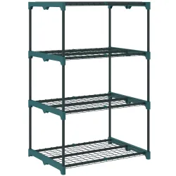 Soporte para Plantas de 4 Niveles Estantería para Plantas de Acero Estantes de Rejilla 67x49x105 cm Verde Oscuro - Ogal.Es