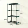 Soporte para Plantas de 4 Niveles Estantería para Plantas de Acero Estantes de Rejilla 67x49x105 cm Verde Oscuro - Ogal.Es
