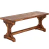 Banco de Jardín de Madera Banco Rústico Exterior de 2 Plazas con Base en Forma de X Carga 240kg 114x40x46cm Carb... - Ogal.Es