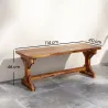 Banco de Jardín de Madera Banco Rústico Exterior de 2 Plazas con Base en Forma de X Carga 240kg 114x40x46cm Carb... - Ogal.Es
