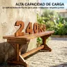 Banco de Jardín de Madera Banco Rústico Exterior de 2 Plazas con Base en Forma de X Carga 240kg 114x40x46cm Carb... - Ogal.Es