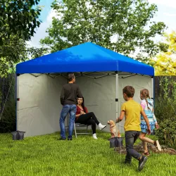 Carpa Plegable Pop-up 3x3 m con 2 Paredes Laterales Anti-UV Altura Ajustable Sacos de Arena y Bolsa de Transport... - Ogal.Es