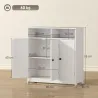 Armario de Baño Estrecho con 3 Puertas 2 Compartimentos Abiertos Estante Ajustable 85x30x85 cm Blanco - Ogal.Es