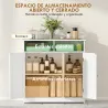 Armario de Baño Estrecho con 3 Puertas 2 Compartimentos Abiertos Estante Ajustable 85x30x85 cm Blanco - Ogal.Es