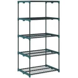 Soporte para Plantas de 5 Niveles Estantería para Plantas de Acero Estantes de Rejilla 67x49x138 cm Verde Oscuro - Ogal.Es
