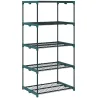 Soporte para Plantas de 5 Niveles Estantería para Plantas de Acero Estantes de Rejilla 67x49x138 cm Verde Oscuro - Ogal.Es