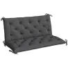Cojín para Banco de Jardín o para Balancín de Jardín 120x110x12 cm de 2 Plazas con 6 Cordones de Fijación Negro - Ogal.Es