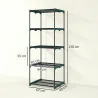 Soporte para Plantas de 5 Niveles Estantería para Plantas de Acero Estantes de Rejilla 67x49x138 cm Verde Oscuro - Ogal.Es