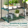 Soporte para Plantas de 5 Niveles Estantería para Plantas de Acero Estantes de Rejilla 67x49x138 cm Verde Oscuro - Ogal.Es