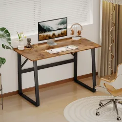 Escritorio Industrial 120x60x76 cm Mesa de Ordenador Patas de Acero para Casa Oficina Estudio Marrón Rústico - Ogal.Es