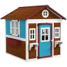 Casita de Madera Infantil con Puerta Ventanas Jardineras y Repisas con Detalles de Color 114x126,4x135 cm Marrón... - Ogal.Es