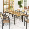 Mesa de Comedor Exterior Extensible de 160-240 cm para 6-8 Personas Mesa de Jardín Rectangular para Terraza Marrón - Ogal.Es