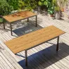 Mesa de Comedor Exterior Extensible de 160-240 cm para 6-8 Personas Mesa de Jardín Rectangular para Terraza Marrón - Ogal.Es