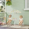 Conjunto de Mesa y Sillas Infantil de Jardín 4 Piezas Sillas Plegables Sombrilla Ajustable Diseño de Elefantes B... - Ogal.Es