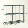 Soporte para Plantas de 3 Niveles Estantería para Plantas de Acero para Interior y Exterior 143x48x100 cm Verde - Ogal.Es