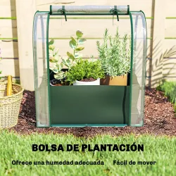 Mini Invernadero con Bolsa de Plantación Invernadero Pequeño Portátil para Interior y Exterior 68x50x70 cm Verde - Ogal.Es