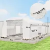 Invernadero de Túnel 6x3x2 m con 3 Puertas Enrollables 4 Ventanas de Malla y Estructura de Acero Galvanizado Blanco - Ogal.Es