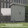 Caseta de Jardín de Madera 75x40x90 cm Armario para Almacenaje de Herramientas con 4 Estantes 2 Puertas Gris - Ogal.Es
