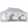 Carpa Plegable 6x3 m Pop-up con 6 Laterales Desmontables Altura Ajustable y Bolsa de Transporte Gris Claro - Ogal.Es