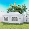 Carpa Plegable 6x3 m Pop-up con 6 Laterales Desmontables Altura Ajustable y Bolsa de Transporte Gris Claro - Ogal.Es