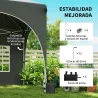 Carpa Plegable 6x3 m Pop-up con 6 Laterales Desmontables Altura Ajustable y Bolsa de Transporte Gris Oscuro - Ogal.Es