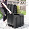 Baúl de Almacenaje Exterior de Plástico Capacidad 121L con 2 Asas y Tapa Bloqueable Impermeable 56x45x53 cm Negro - Ogal.Es