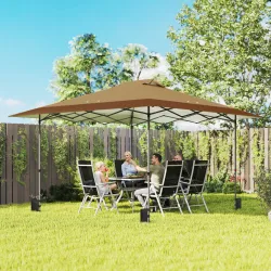 Carpa Plegable Pop-up 4x4 m con Bloqueo Central UPF50+ Altura Ajustable Bolsas de Arena y Bolsa con Ruedas Beige... - Ogal.Es