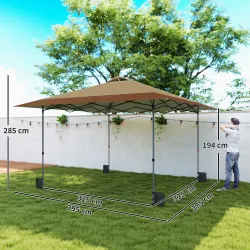 Carpa Plegable Pop-up 4x4 m con Bloqueo Central UPF50+ Altura Ajustable Bolsas de Arena y Bolsa con Ruedas Beige... - Ogal.Es