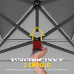 Carpa Plegable Pop-up 4x4 m con Bloqueo Central UPF50+ Altura Ajustable Bolsas de Arena y Bolsa con Ruedas Beige... - Ogal.Es