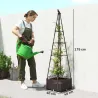 Jardinera con Enrejado Metálico para Plantas Trepadoras Maceta de PP con Orificios de Drenaje y Tapones 40x40x17... - Ogal.Es