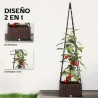 Jardinera con Enrejado Metálico para Plantas Trepadoras Maceta de PP con Orificios de Drenaje y Tapones 40x40x17... - Ogal.Es