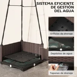 Jardinera con Enrejado Metálico para Plantas Trepadoras Maceta de PP con Orificios de Drenaje y Tapones 40x40x17... - Ogal.Es