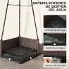 Jardinera con Enrejado Metálico para Plantas Trepadoras Maceta de PP con Orificios de Drenaje y Tapones 40x40x17... - Ogal.Es