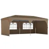 Carpa Plegable 6x3 m con Tiras Reflectantes UPF 50+ Fácil Montaje Sistema Central de Bloqueo Impermeable Beige - Ogal.Es