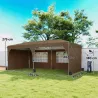 Carpa Plegable 6x3 m con Tiras Reflectantes UPF 50+ Fácil Montaje Sistema Central de Bloqueo Impermeable Beige - Ogal.Es