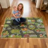 Alfombra Infantil Carretera de Ciudad 160x100 cm Alfombra Educativa Antideslizante para Gateo y Jugar con Coches - Ogal.Es