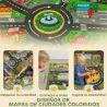 Alfombra Infantil Carretera de Ciudad 160x100 cm Alfombra Educativa Antideslizante para Gateo y Jugar con Coches - Ogal.Es