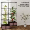 Jardinera con Enrejado Metálico para Plantas Trepadoras 2 Macetas de PP con Orificios de Drenaje 100x50x174 cm N... - Ogal.Es
