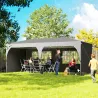 Carpa Plegable 6x3 m con Tiras Reflectantes UPF 50+ Fácil Montaje Sistema Central de Bloqueo Impermeable Gris Os... - Ogal.Es