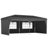 Carpa Plegable 6x3 m con Tiras Reflectantes UPF 50+ Fácil Montaje Sistema Central de Bloqueo Impermeable Gris Os... - Ogal.Es