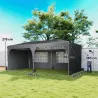 Carpa Plegable 6x3 m con Tiras Reflectantes UPF 50+ Fácil Montaje Sistema Central de Bloqueo Impermeable Gris Os... - Ogal.Es
