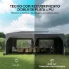 Carpa Plegable 6x3 m con Tiras Reflectantes UPF 50+ Fácil Montaje Sistema Central de Bloqueo Impermeable Gris Os... - Ogal.Es