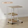 Mesa Auxiliar en Forma de C con Ruedas Estantes Abiertos y Marco de Acero para Salón Dormitorio 51x33x66cm Natur... - Ogal.Es