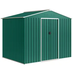 Cobertizo de Jardín Exterior 3,6 m² 236x171x191 cm con Puertas Correderas y Ranuras de Ventilación Verde - Ogal.Es