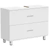 Mueble Bajo Lavabo con 2 Cajones Estilo Moderno para Lavabo sin Pedestal 80x30x60 cm Blanco - Ogal.Es