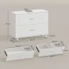 Mueble Bajo Lavabo con 2 Cajones Estilo Moderno para Lavabo sin Pedestal 80x30x60 cm Blanco - Ogal.Es