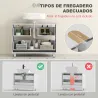 Mueble Bajo Lavabo con 2 Cajones Estilo Moderno para Lavabo sin Pedestal 80x30x60 cm Blanco - Ogal.Es