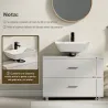 Mueble Bajo Lavabo con 2 Cajones Estilo Moderno para Lavabo sin Pedestal 80x30x60 cm Blanco - Ogal.Es